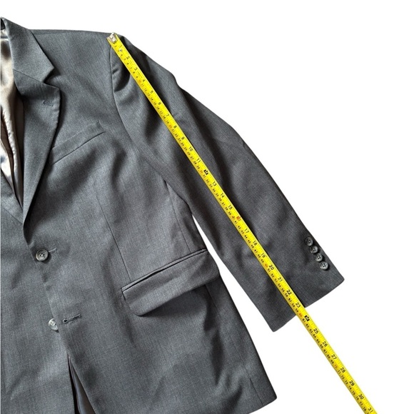 J Ferrar Blazer Sport Coat Jacket Mens 42S Gray Wool Two Button Modern Fit - Picture 3 of 8